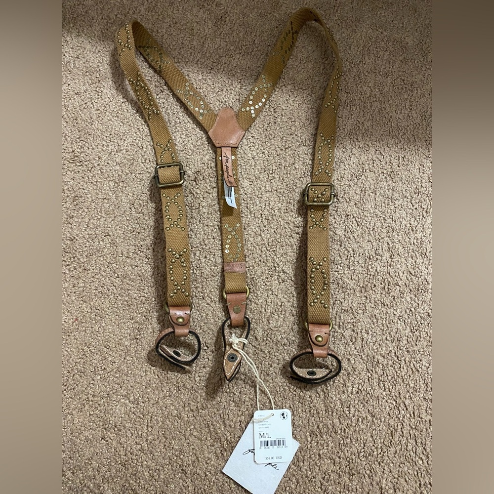Free People Studded Suspenders NWT